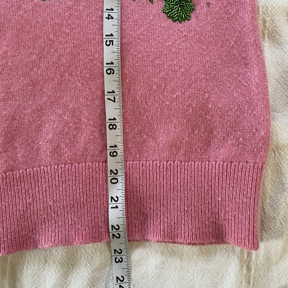 Boden Beaded Alpaca Wool Pullover‎ Sweater Size 4 Pink Green Fairy Cottage - Picture 6 of 7